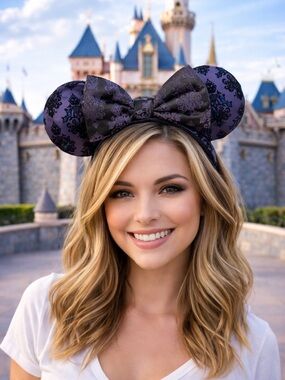 Disney Parks 2025 Haunted Mansion Purple Wallpaper Ears Headband NEW